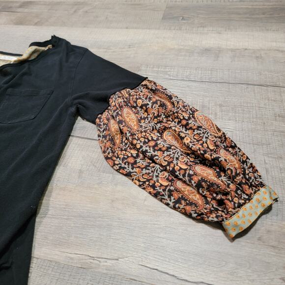 Free People Size Small Jade Top Floral Balloon Puff Long Sleeve Boho Cottagecore - Picture 6 of 8